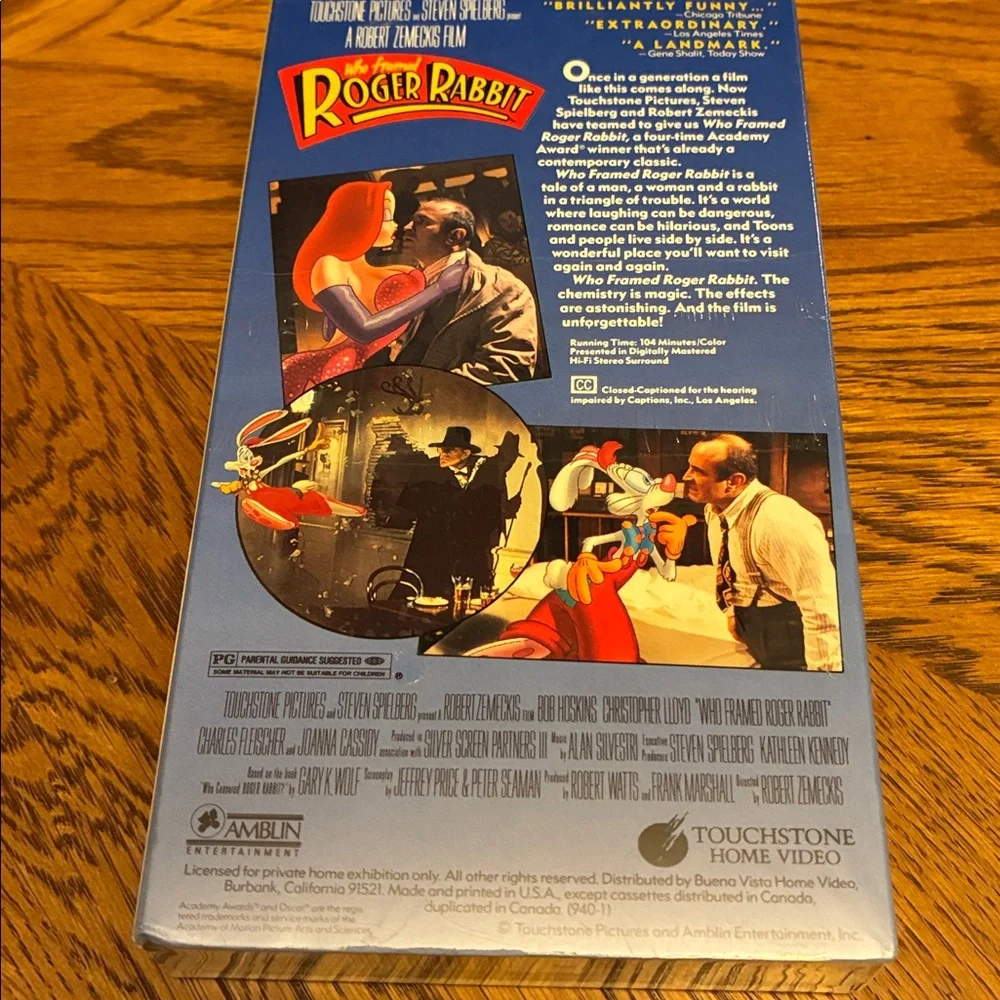 Who Framed Roger Rabbit Sealed VHS